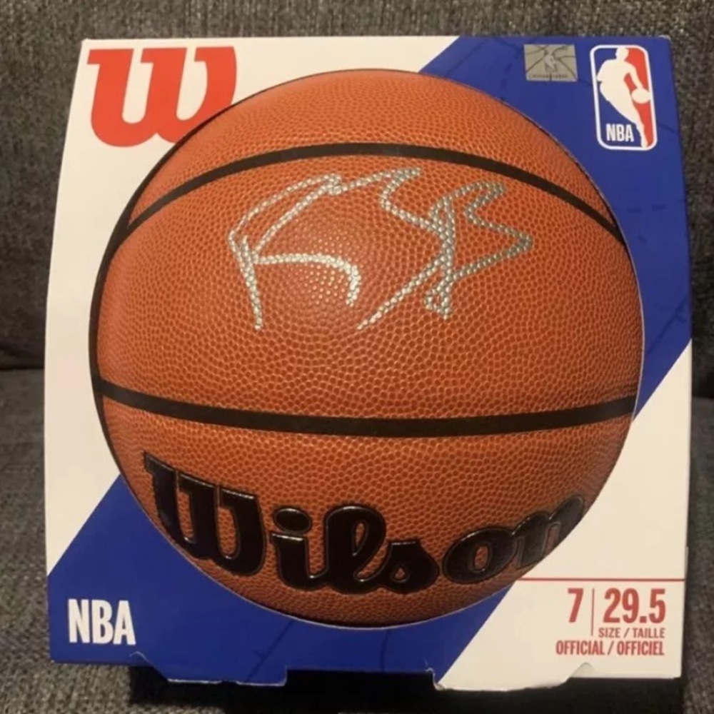 RJ Barrett Toronto Raptors Signed Basketball No COA